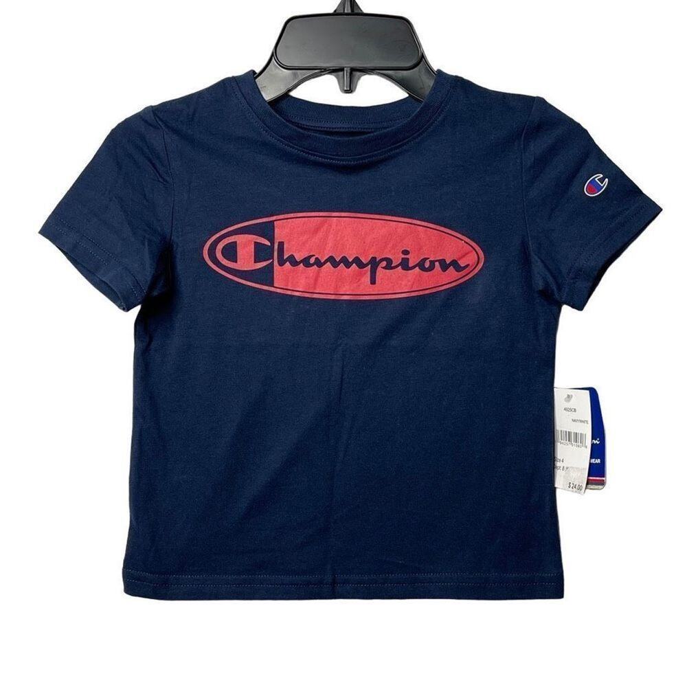 Champion Boys Logo Crew Neck‎ T-shirt Size 4 New
